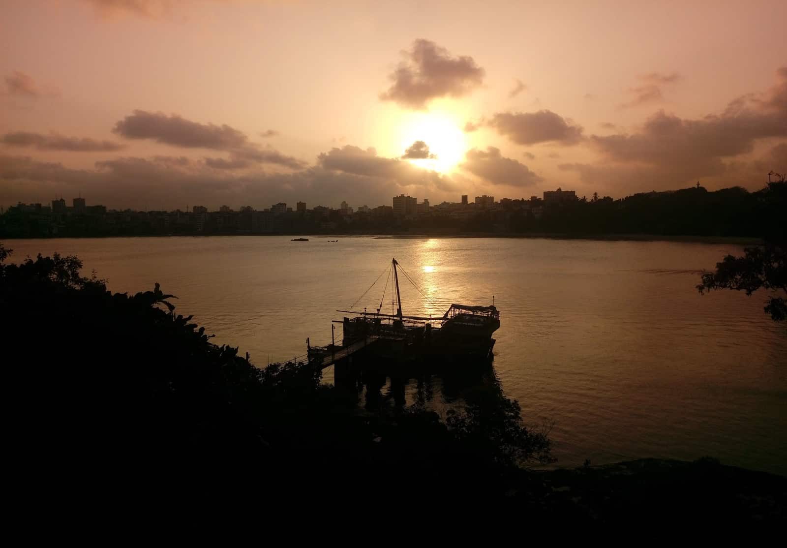 Sunset over Tudor Creek with a dhow